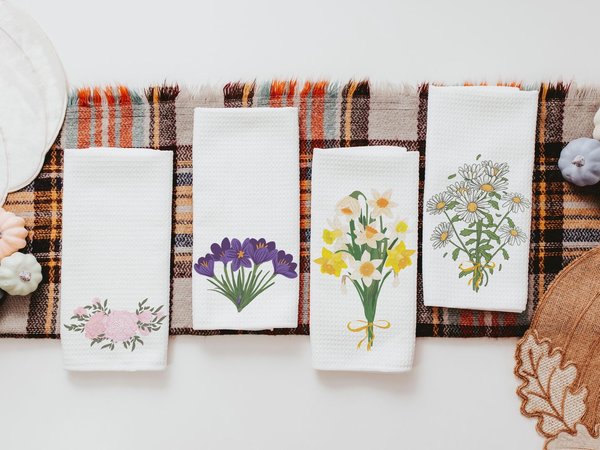 CapableByDesign Months of the year hand towels for every season SET OF 12